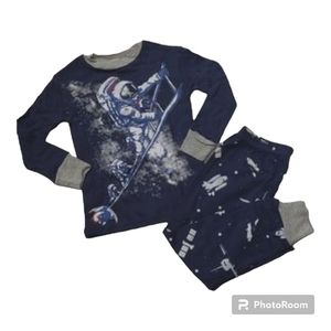 4/$20 NWOT Dolphin & Fish Brand Toddler Boys Space Theme Pajama Set Size 3T